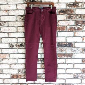 🍷 Wax Jeans Burgundy Purple Skinny Jeans Size 15